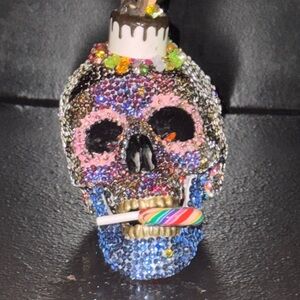 Colorful Rhinestone Skull Decor